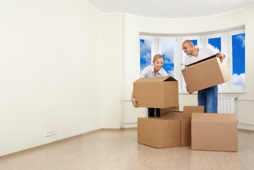 Business removals vehicle loaded for a move in Barnet